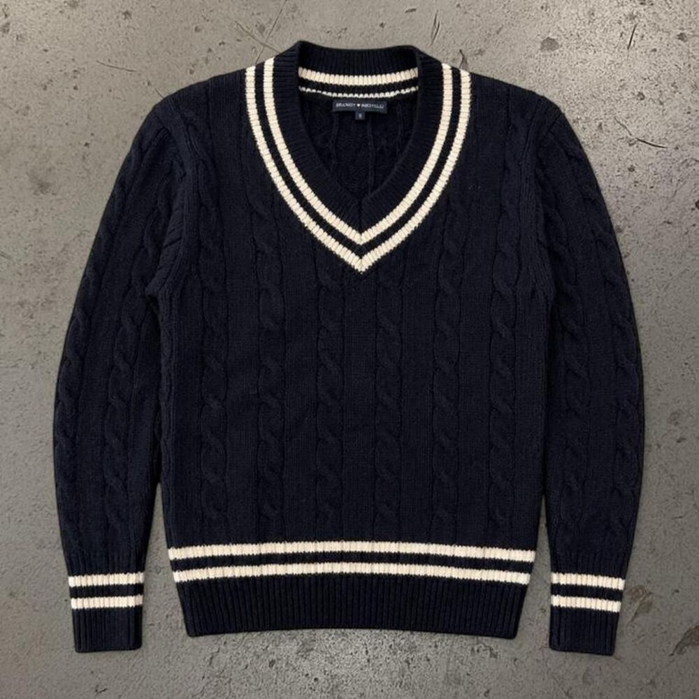 Womens Brandy Melville  Cable Knit Striped Sweater SZ L